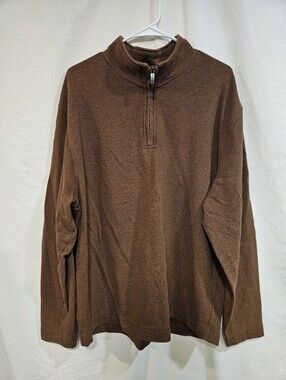 Van Heusen Brown Half-Zip Pullover Sweater